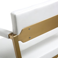 Lila White Gold Steel Faux Leather Counter Stool - Luxury Living Collection