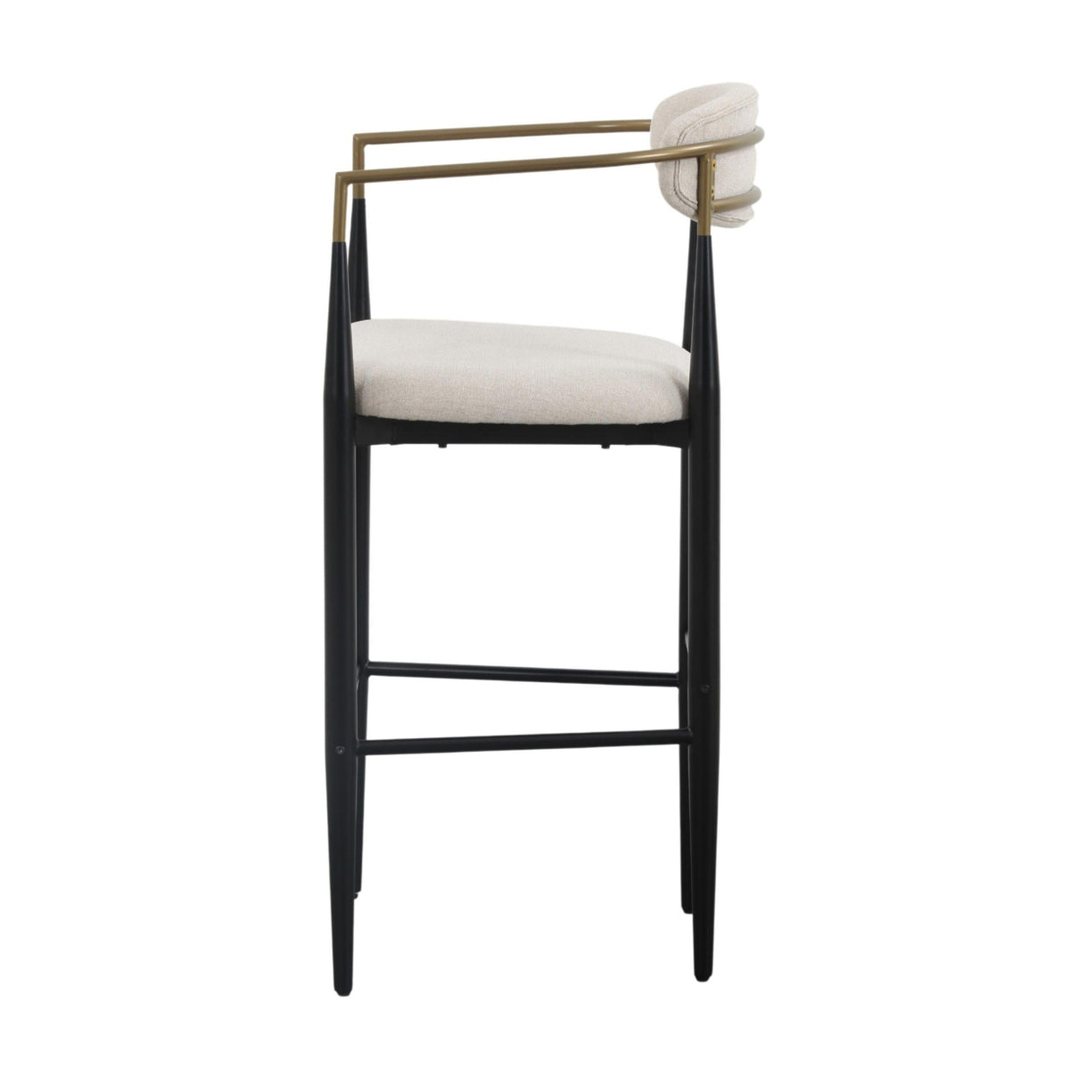 Nicole Modern Beige/Gold & Black Bar Stool