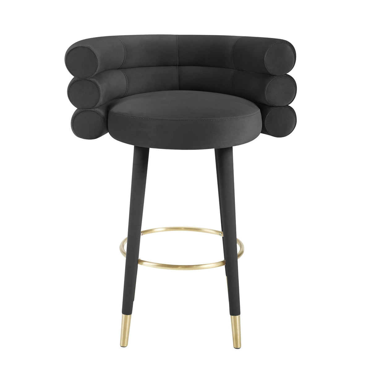 Nazri Black Performance Velvet Barstool