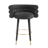 Nazri Black Performance Velvet Barstool