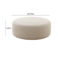 Sofie Beige Performance Linen Ottoman - Luxury Living Collection