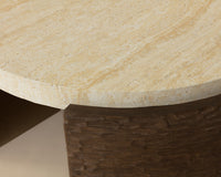 Mesa 50" Travertine Concrete Indoor/Outdoor Coffee Table