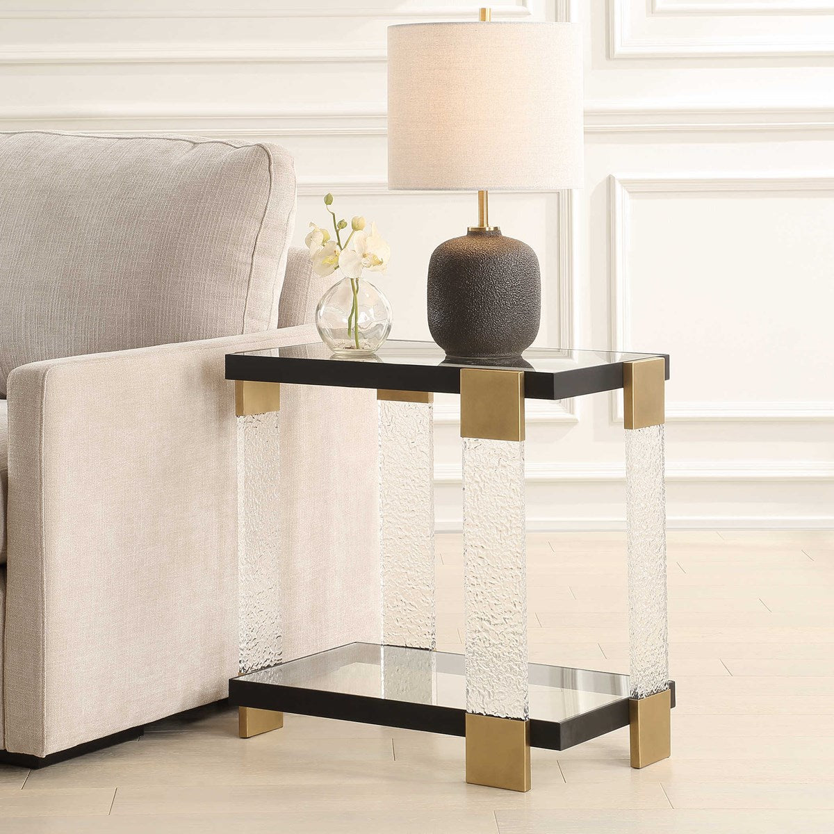 Mckenzie Black & Gold Accent Table