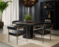 Celica 55" Matte Black Concrete Indoor/Outdoor Dining Table