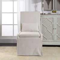 Hazel Armless Off White Linen Chair