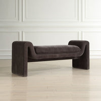 Elara Grey Velvet Bench