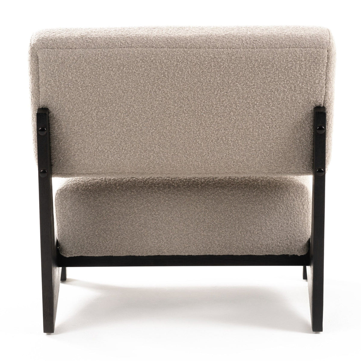 Kenna Modern Light Grey Fabric & Black Walnut Accent Chair