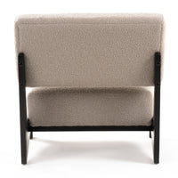 Kenna Modern Light Grey Fabric & Black Walnut Accent Chair