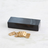 Black Bone Boxed Domino Set