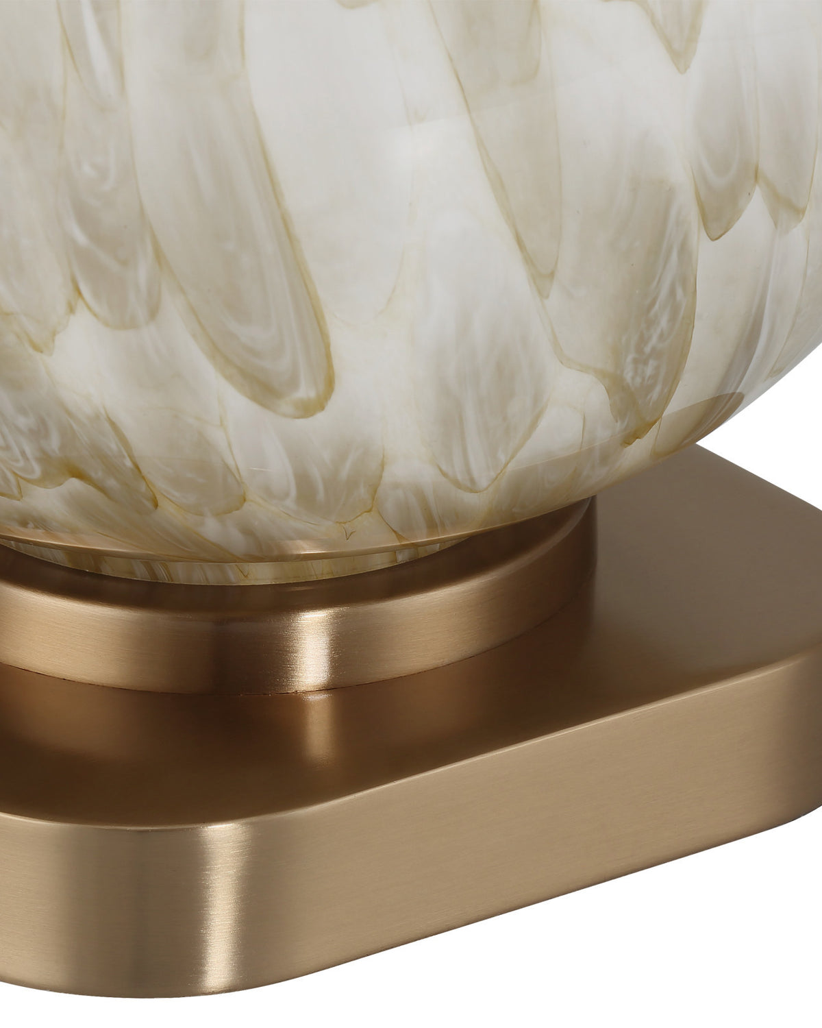 Neomie Caramel-Colored Glass & Brass Table Lamp
