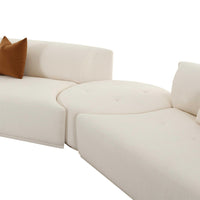 Pablo 186" Plush Cream Boucle 4-Piece Modular LAF Sectional Sofa