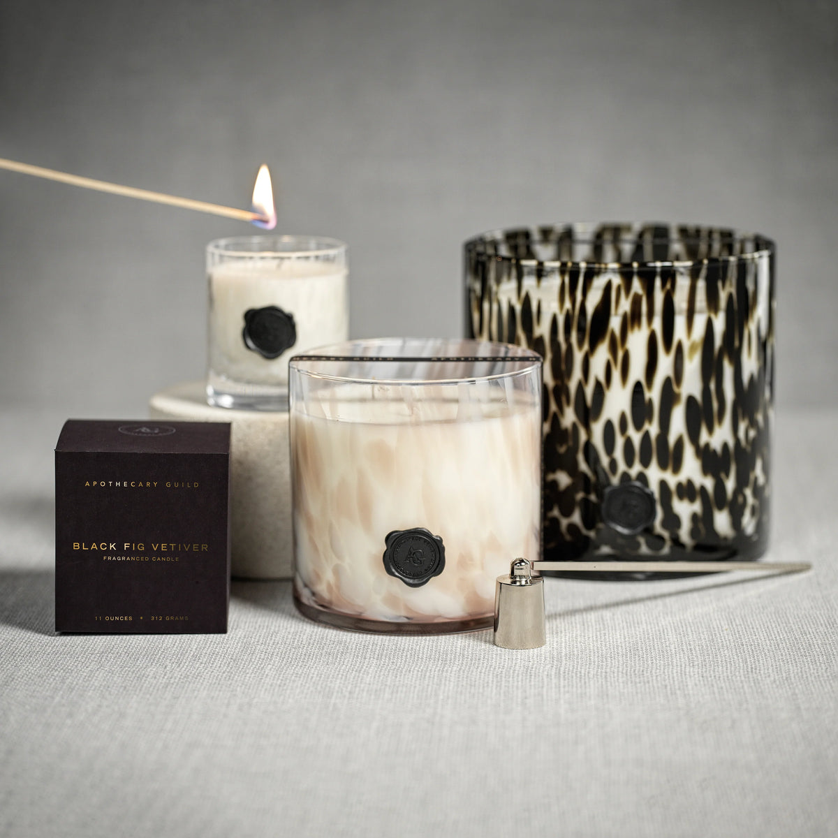 Opal Glass Five-Wick Candle Jar Black Fig Vetiver (Set of 2)