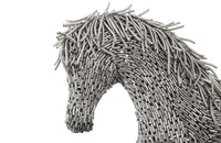 Horse Trotting Stainless Steel Sculpture (Indoor or Outdoor)