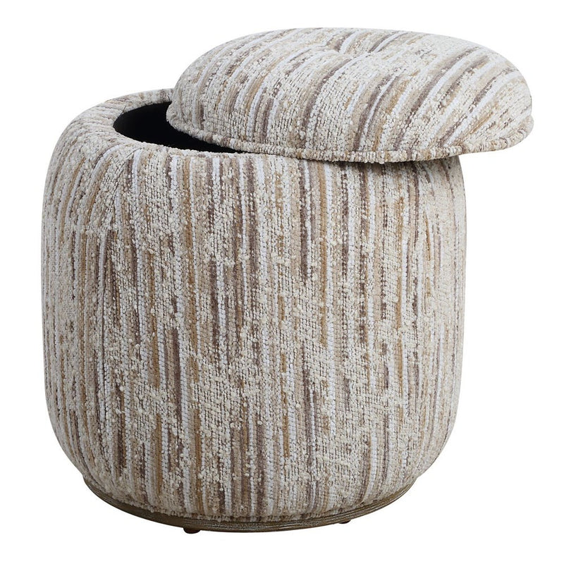 Vida Tan Boucle Storage Ottoman