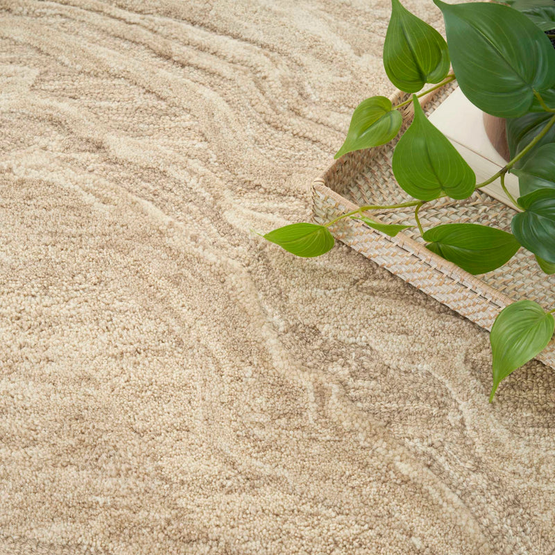 Refined Taupe Wool Area Rug