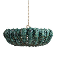 Bilal 52" Eucalyptus Stain Coco Shell Round Chandelier