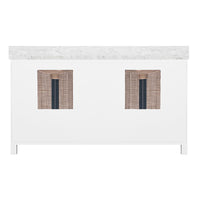 Airah 60" White Cane & Marble Bath Vanity
