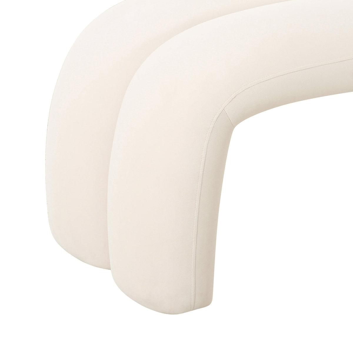 Lucien 56" Cream Performance Velvet Channeled Bench