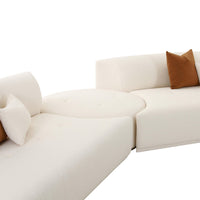 Pablo 204" Plush Cream Boucle 5-Piece Modular Chaise Sectional Sofa