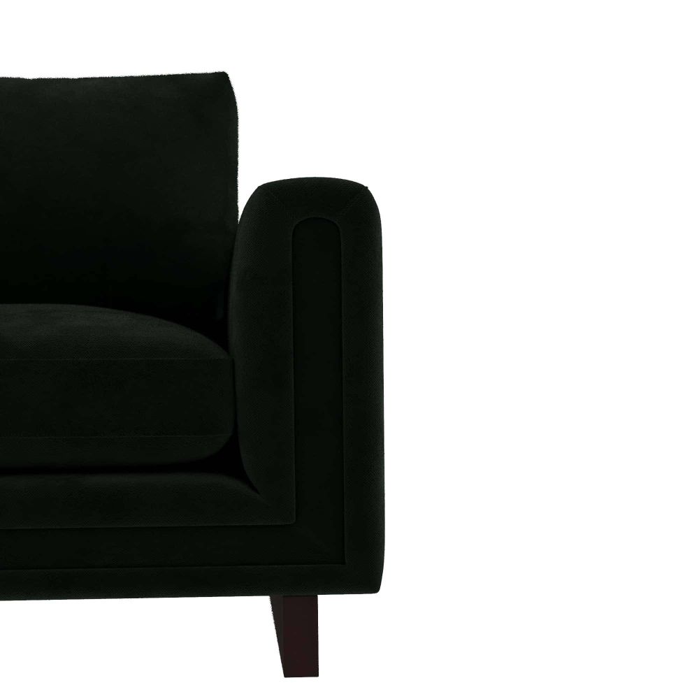 Lovell Forest Green Velvet & Dark Walnut Accent Chair