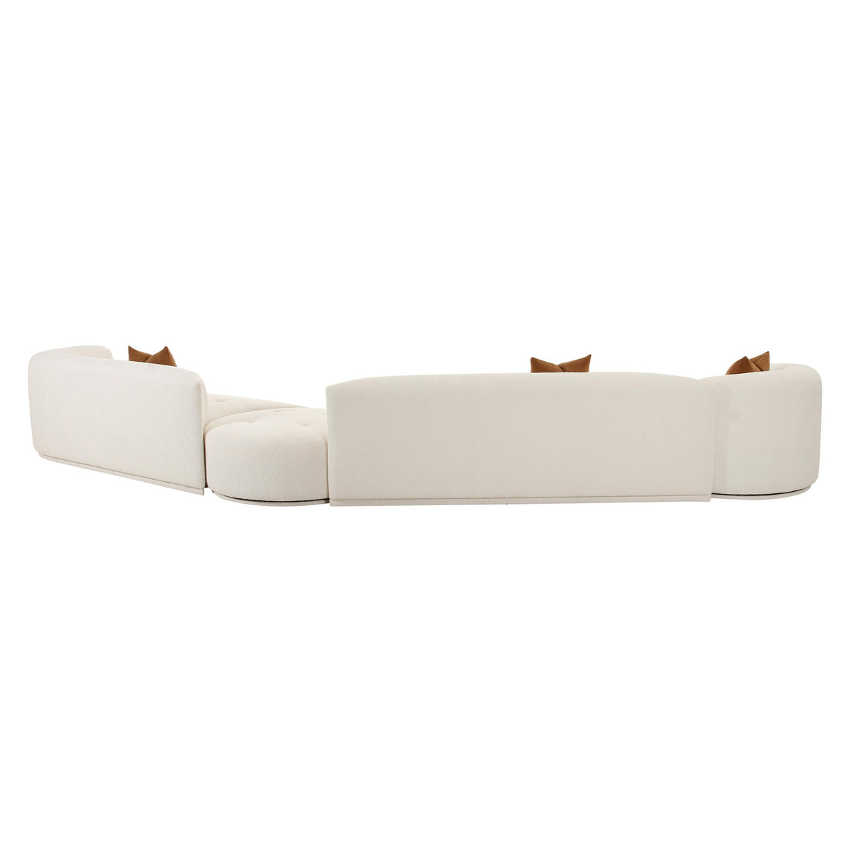 Pablo 186" Plush Cream Boucle 4-Piece Modular RAF Sectional Sofa