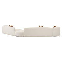 Pablo 186" Plush Cream Boucle 4-Piece Modular RAF Sectional Sofa