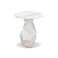 Esme Faux Marble Indoor / Outdoor Round Accent Table