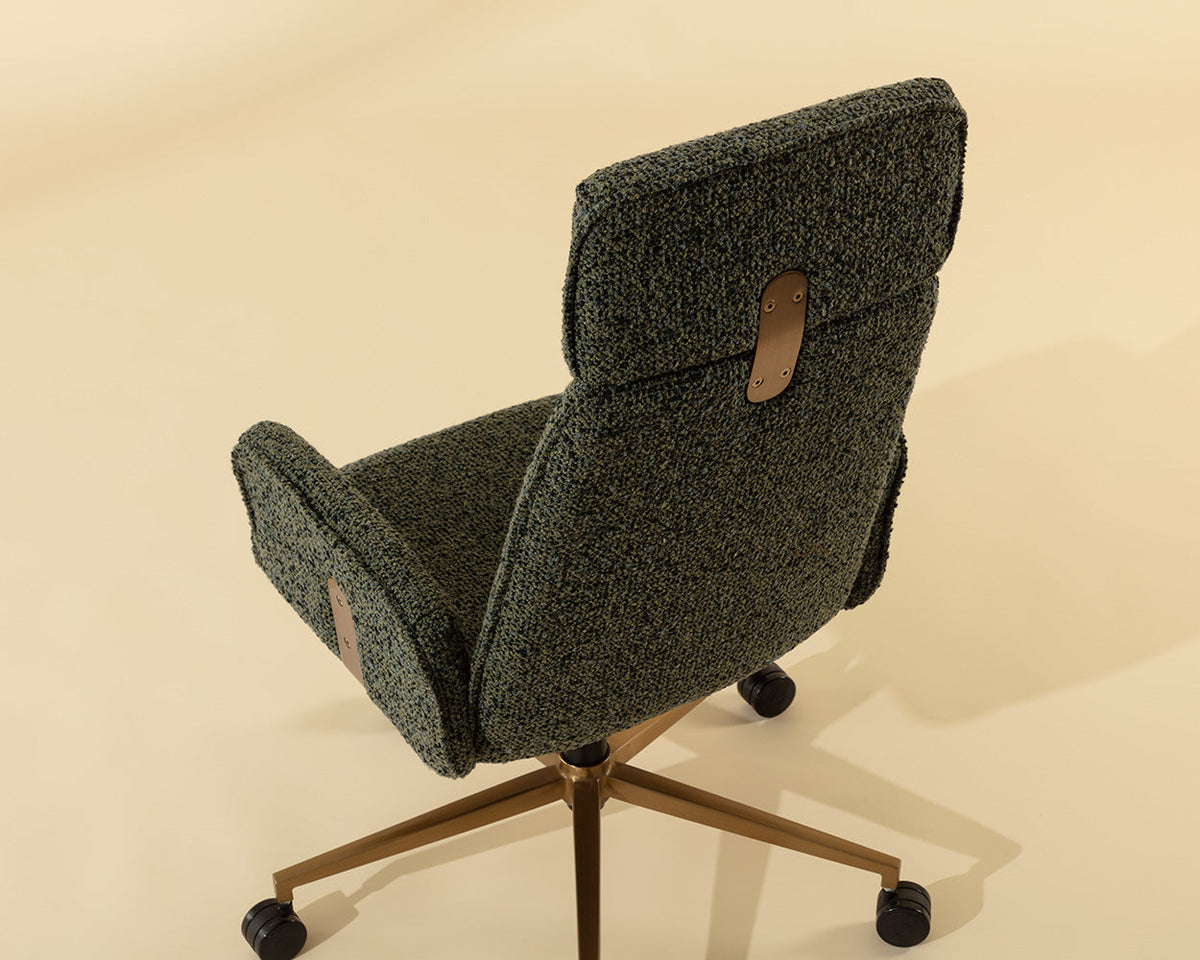 Kalev Plush Fabric & Gold Desk Chair