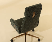 Kalev Plush Fabric & Gold Desk Chair