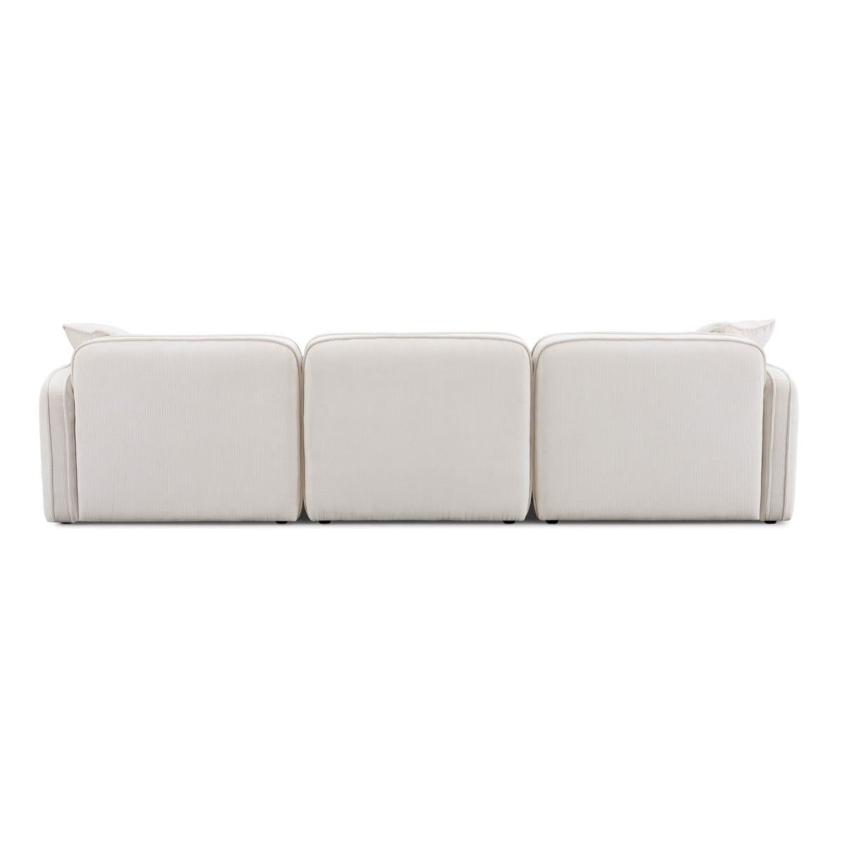 Travie 111" White Sand Performance Corduroy Velvet Modular Sofa