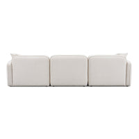 Travie 111" White Sand Performance Corduroy Velvet Modular Sofa