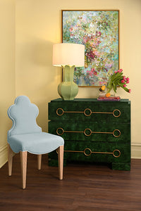 Fischer Light Blue Performance Linen Dining Chair