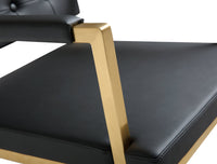 Lila Black Faux Leather Gold Steel Barstool - Luxury Living Collection