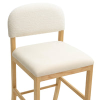 Calla Cream Performance Velvet & Boucle Counter Stool