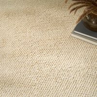 Everly Ivory Beige Wool Blend Area Rug