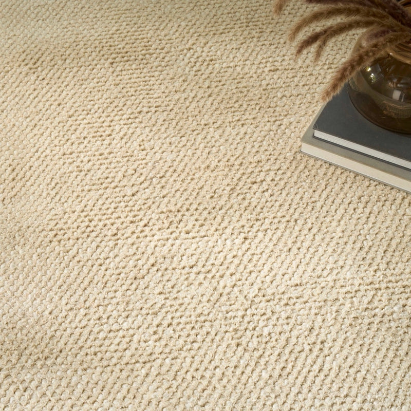 Everly Ivory Beige Wool Blend Area Rug
