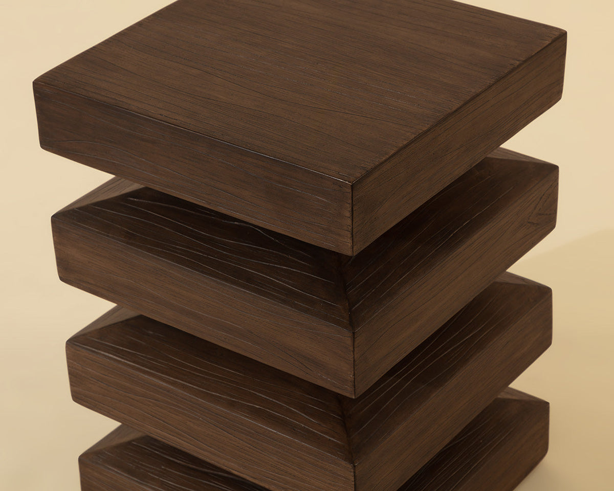Robarts Dark Timber Concrete Accent Table - Indoor/Outdoor