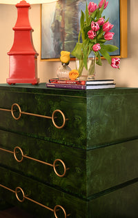 Blair 42" Emerald Burl Wood Chest/Cabinet