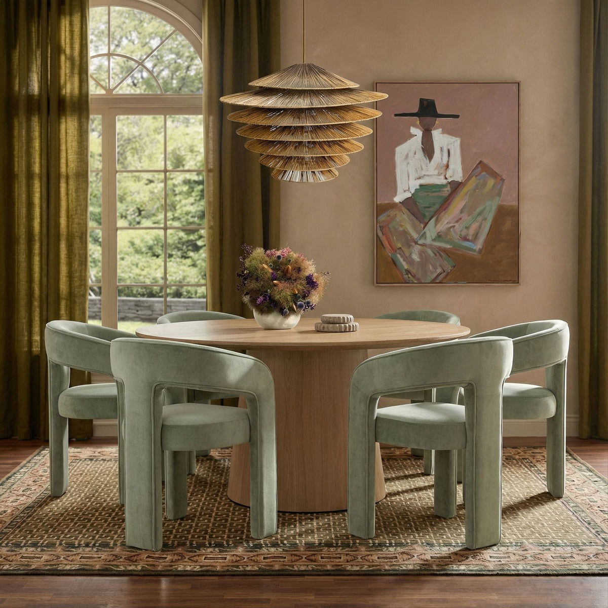 Sammi Natural Round Oak Dining Table (2 Sizes Available 41"-60")