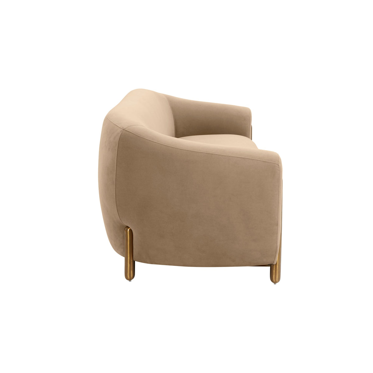 Lina 93" Cafe Au Lait Brown Performance Velvet Sofa