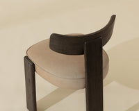 Horton Dark Brown Oak & Sahara Sand Leather Dining Chair (Set of 2)