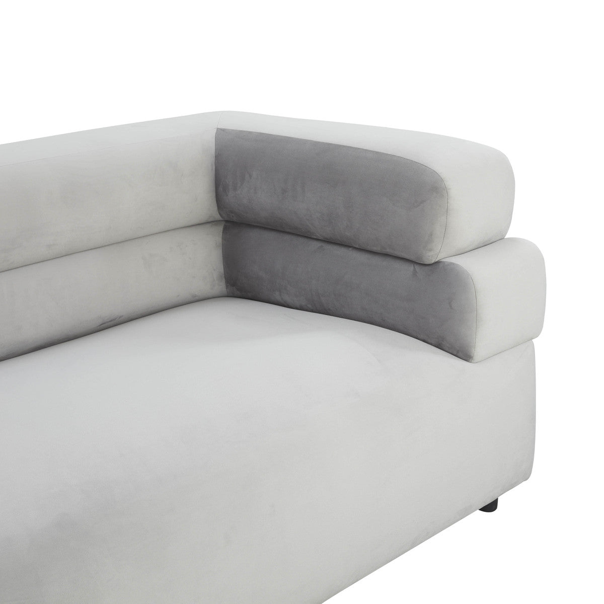 Sadie Light Grey Velvet Sofa