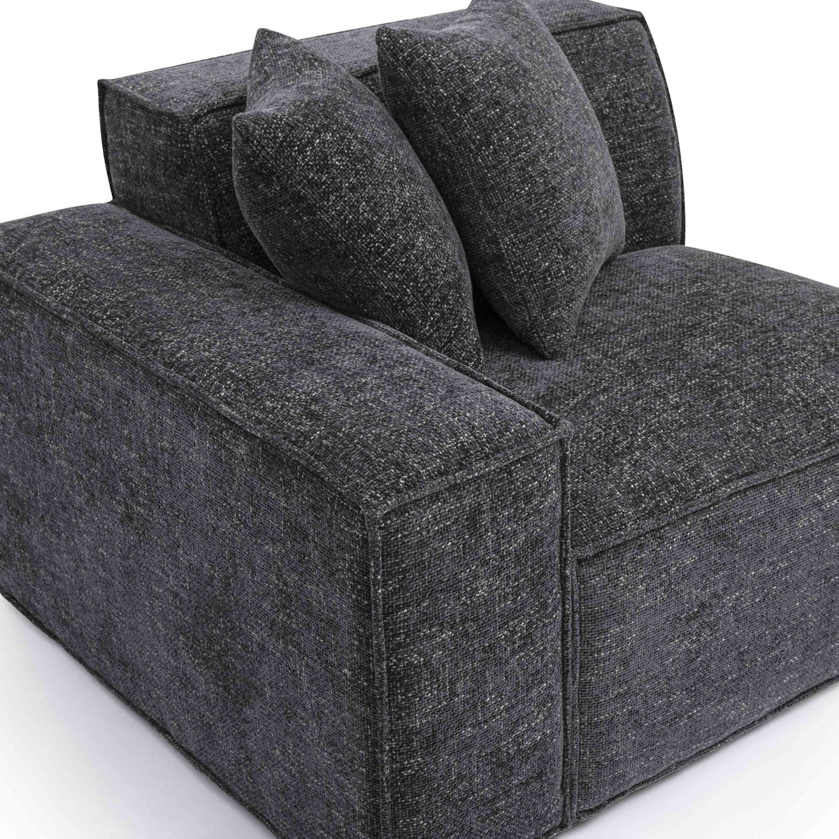 Mindy Charcoal Chenille Basketweave LAF Corner Chair