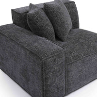 Mindy Charcoal Chenille Basketweave LAF Corner Chair