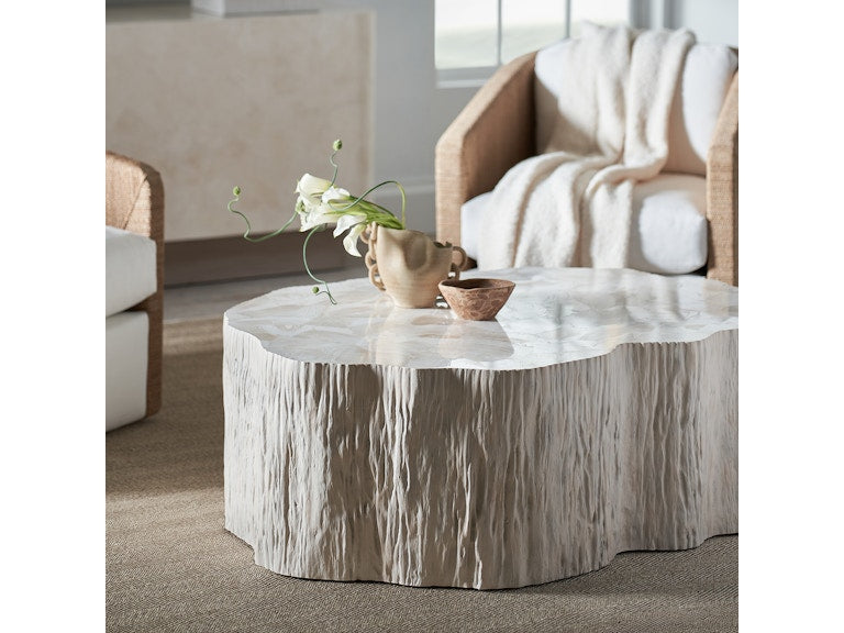 Camilla 48" Fossilized Clam Cream Coffee Table