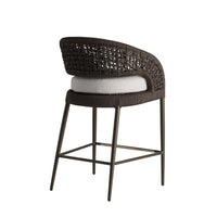 Juri Outdoor Charcoal Brown Barrel Counter Stool