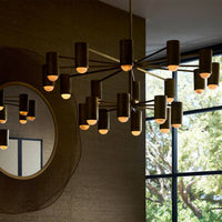 Loryn 52" Antique Brass Iron shades Chandelier