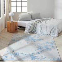 Eloise Abstract Floral Grey & Blue Area Rug