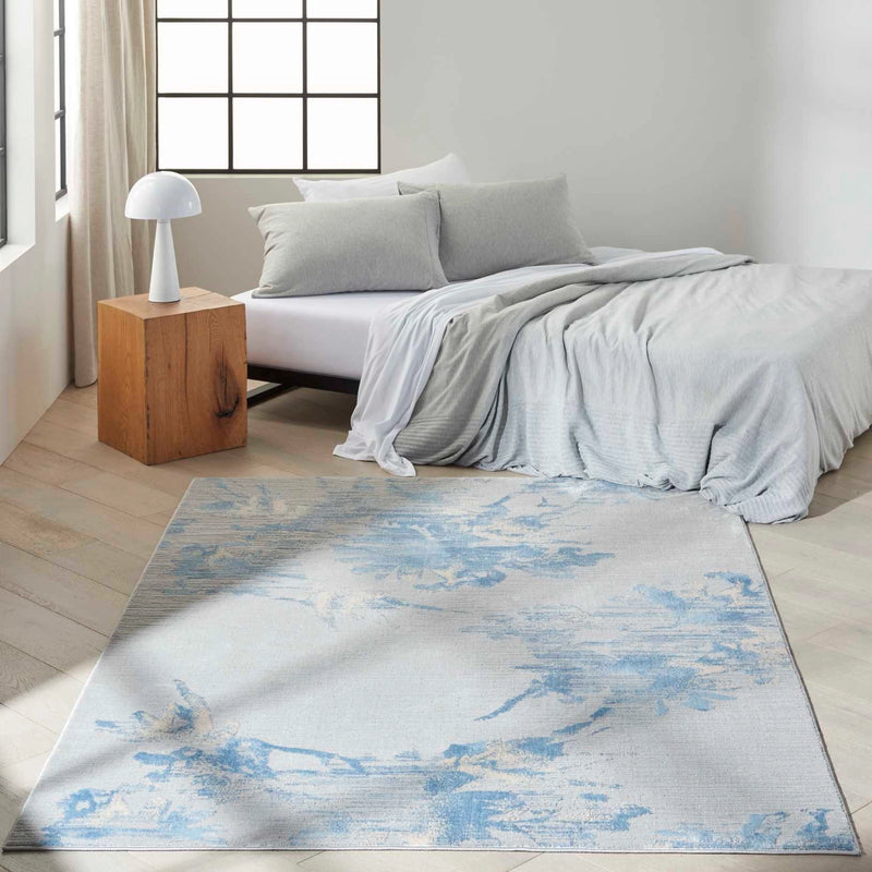 Eloise Abstract Floral Grey & Blue Area Rug