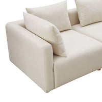 Karsyn 81" Plush Cream Performance Linen Loveseat